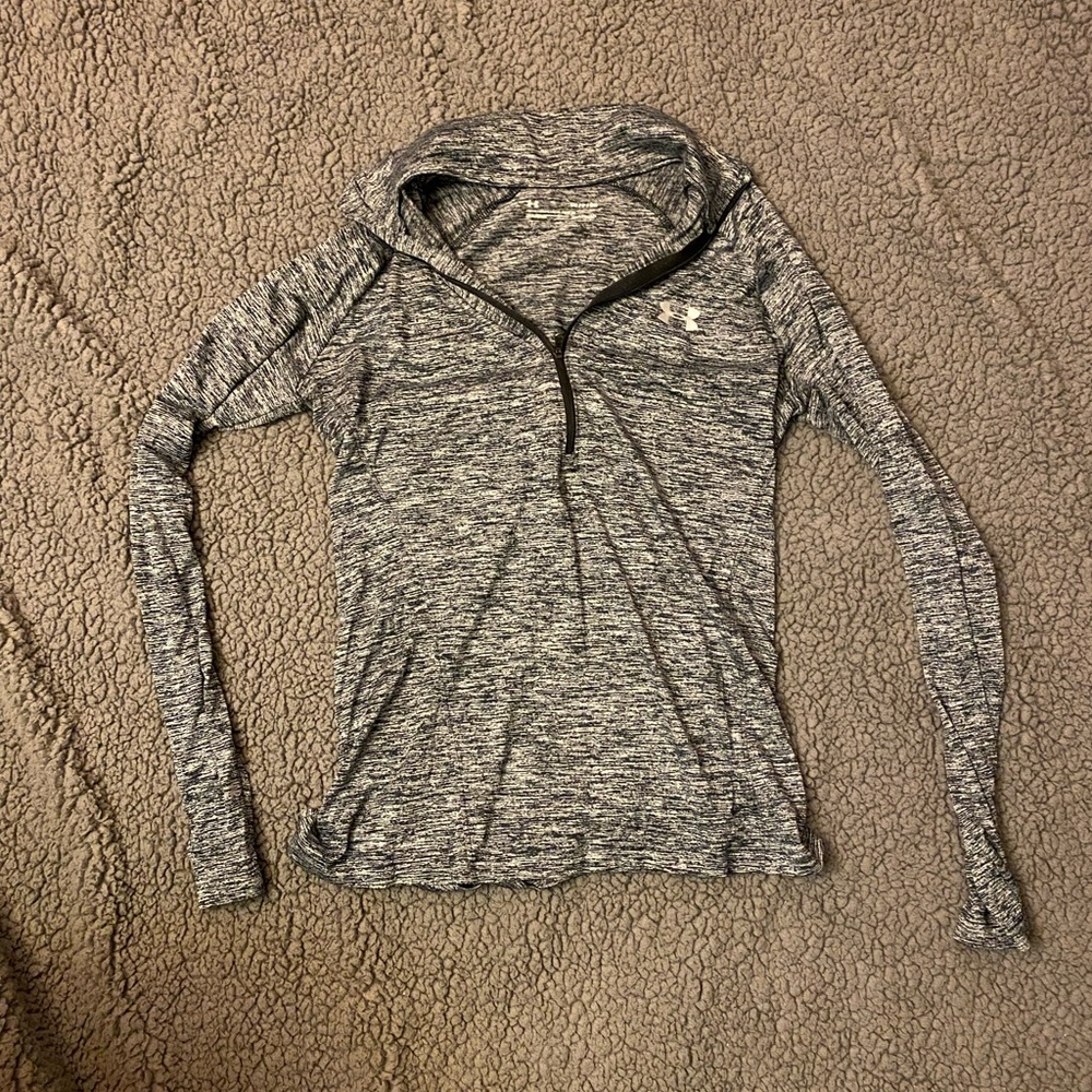 Under Armour Women's Black and White Long Sleeve Hoodie